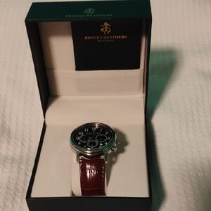 Brooks Brothers Silver and Brown Men's Watch